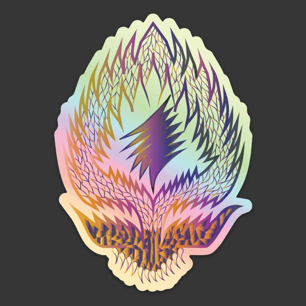 Holographic Steal Your Fire Stealie Sticker