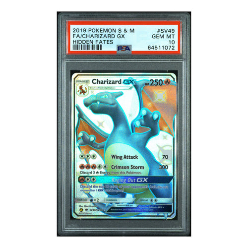 Zerek Collects - Charizard GX – Hidden Fates #SV49 – PSA 10