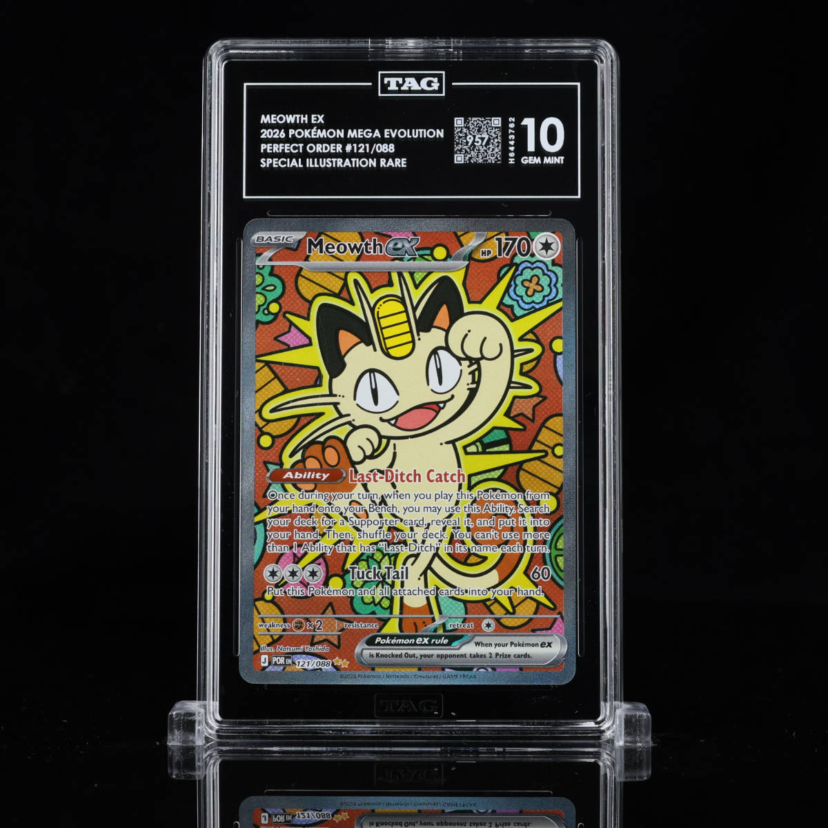 Meowth ex – Perfect Order #121 – TAG Grade 10