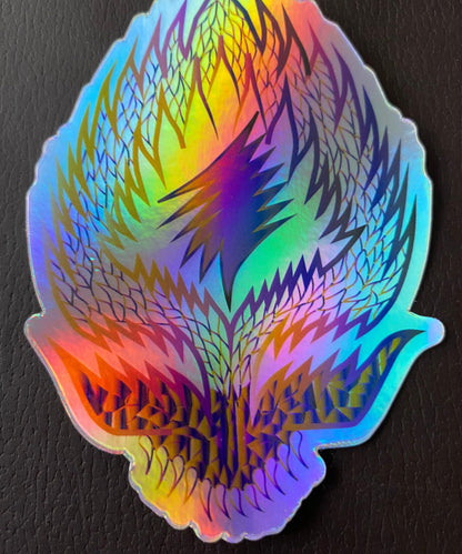 Holographic Steal Your Fire Stealie Sticker