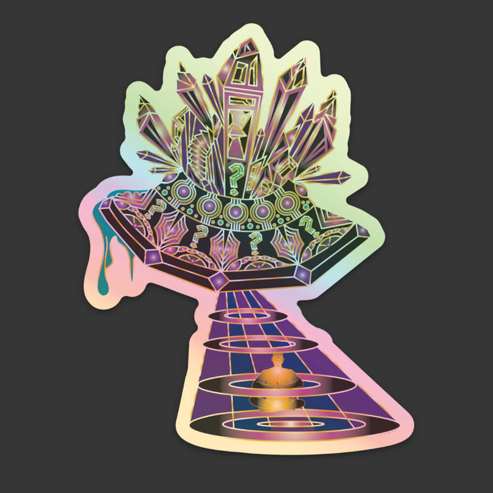 Holographic Tipper Spaceship Sticker