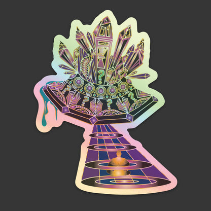Holographic Tipper Spaceship Sticker